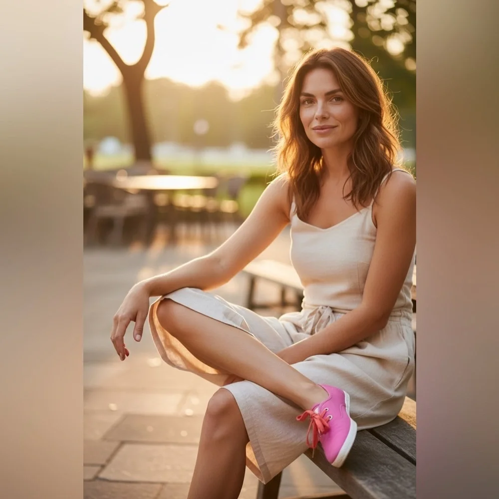 Keds x Kate Spade New York Champion sneakers in hot pink canvas with coral laces